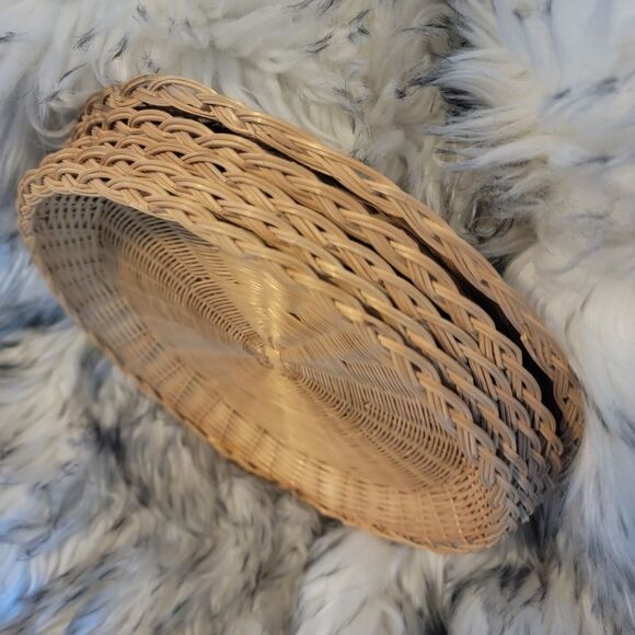 5 10" Rattan Braided Basket Placemats - Picture 3 of 4